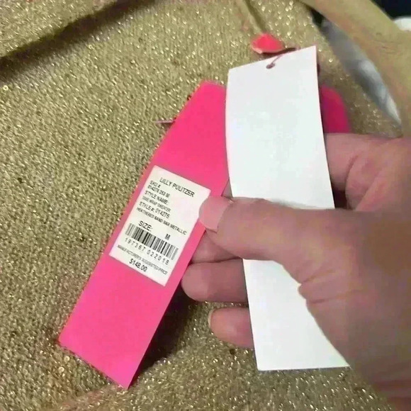 NWT Lilly Pulitzer medium Dixie Wrap Sweater in Sand Bar Metallic Item# AN - Picture 9 of 9